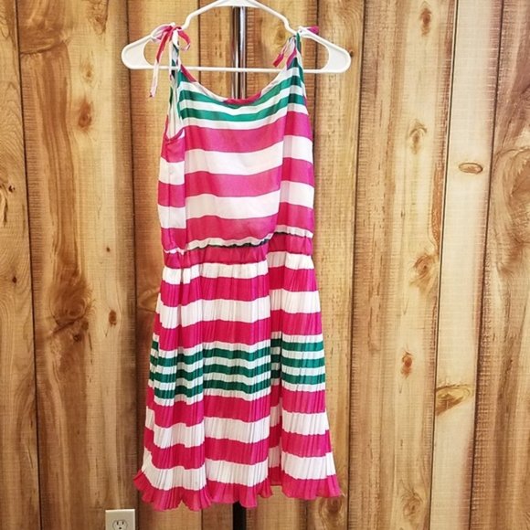 Modcloth Relish the rays Pink Green Striped Dress - Picture 3 of 7